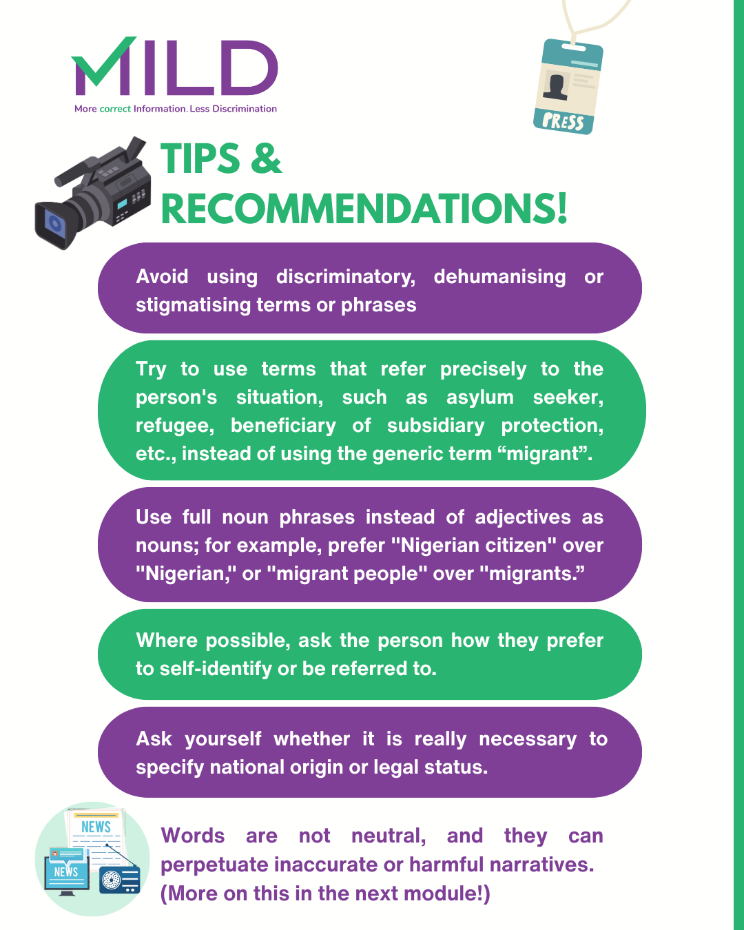 Infographic: Tips and recommendations for non-discriminatory language